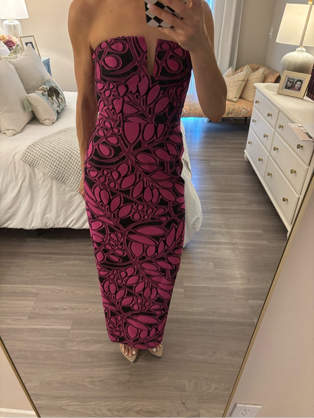 💗 MILLY Judith Pink Palm Jacquard Midi Dress - NWT 💗